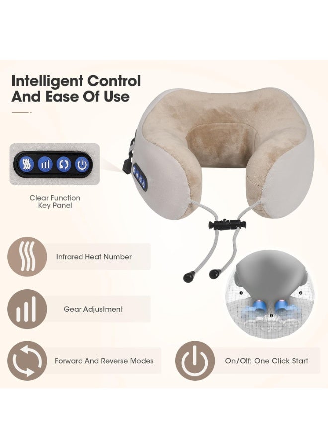 Neck Massager Pillow with Heat & Vibration - 3-Speed Kneading Massage with Infrared Therapy - Portable Relaxation for Neck, Back & Shoulder Pain Relief - Image 2